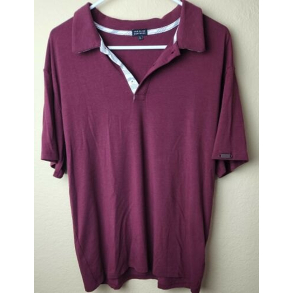 Other - TWO‎ BLIND BROTHERS Men's Short Sleeves Polo Shirt Size L Burgundy.